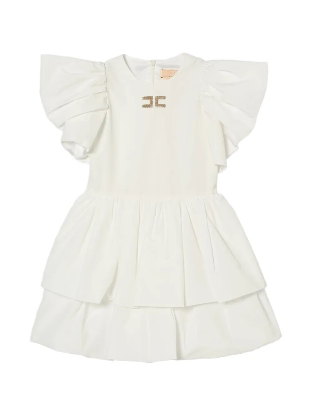 Elisabetta Franchi Kids ruffled tiered dress - Bianco