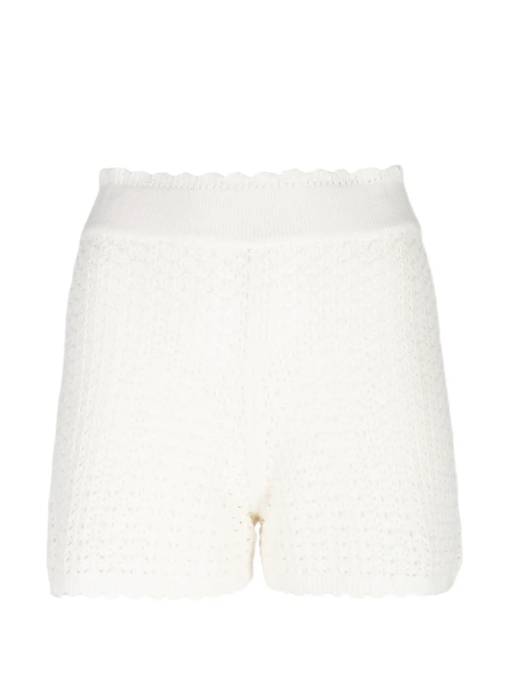 peony crochet-knit scalloped shorts