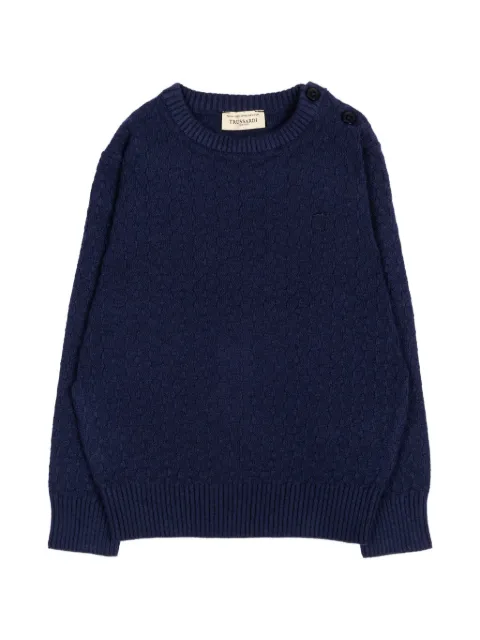 TRUSSARDI JUNIOR cable-knit button-fastening sweater