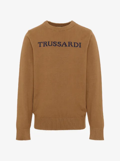 TRUSSARDI JUNIOR logo-intarsia sweater