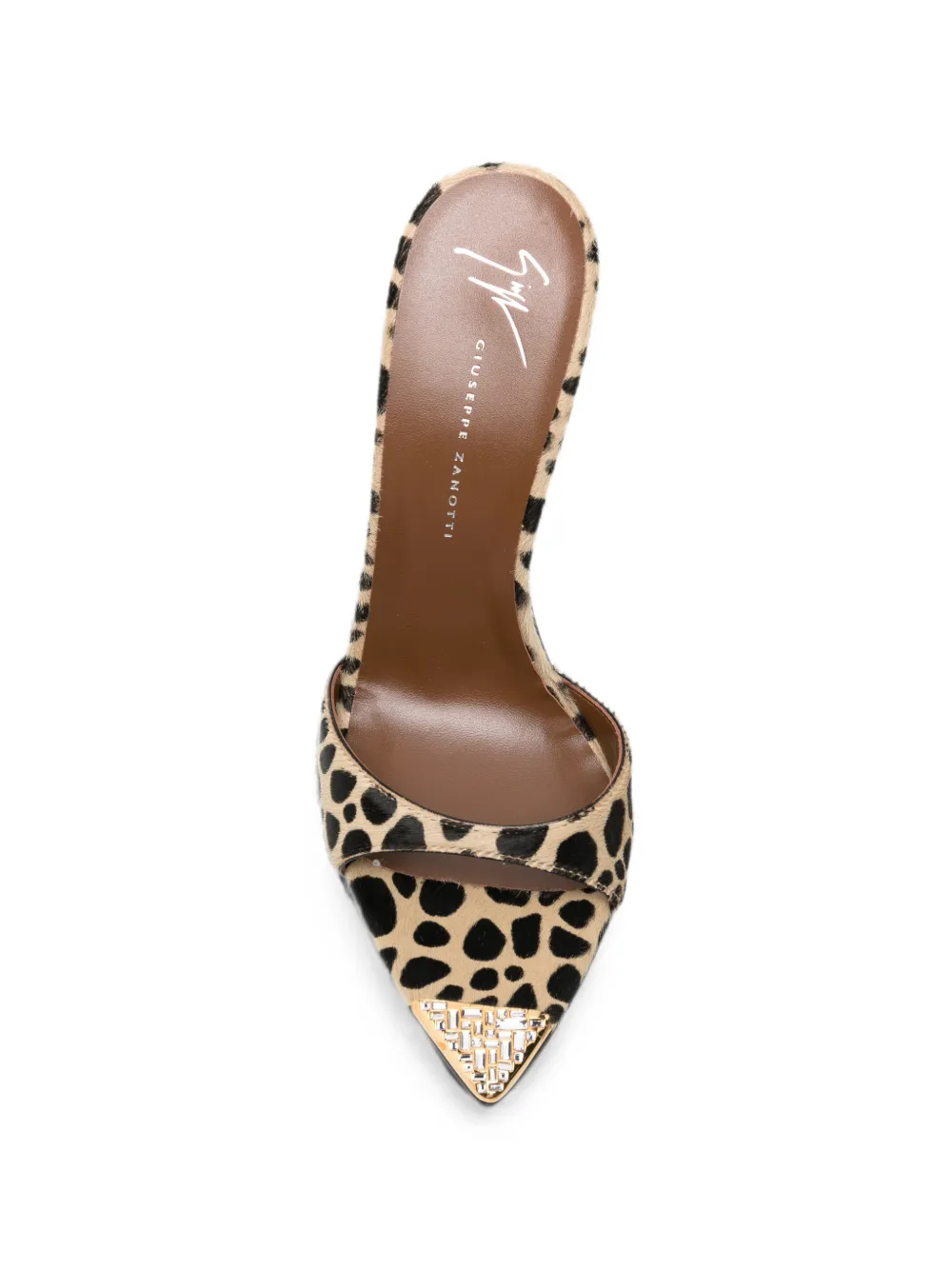 Giuseppe Zanotti Sandalen verfraaid met kristallen en luipaardprint Beige