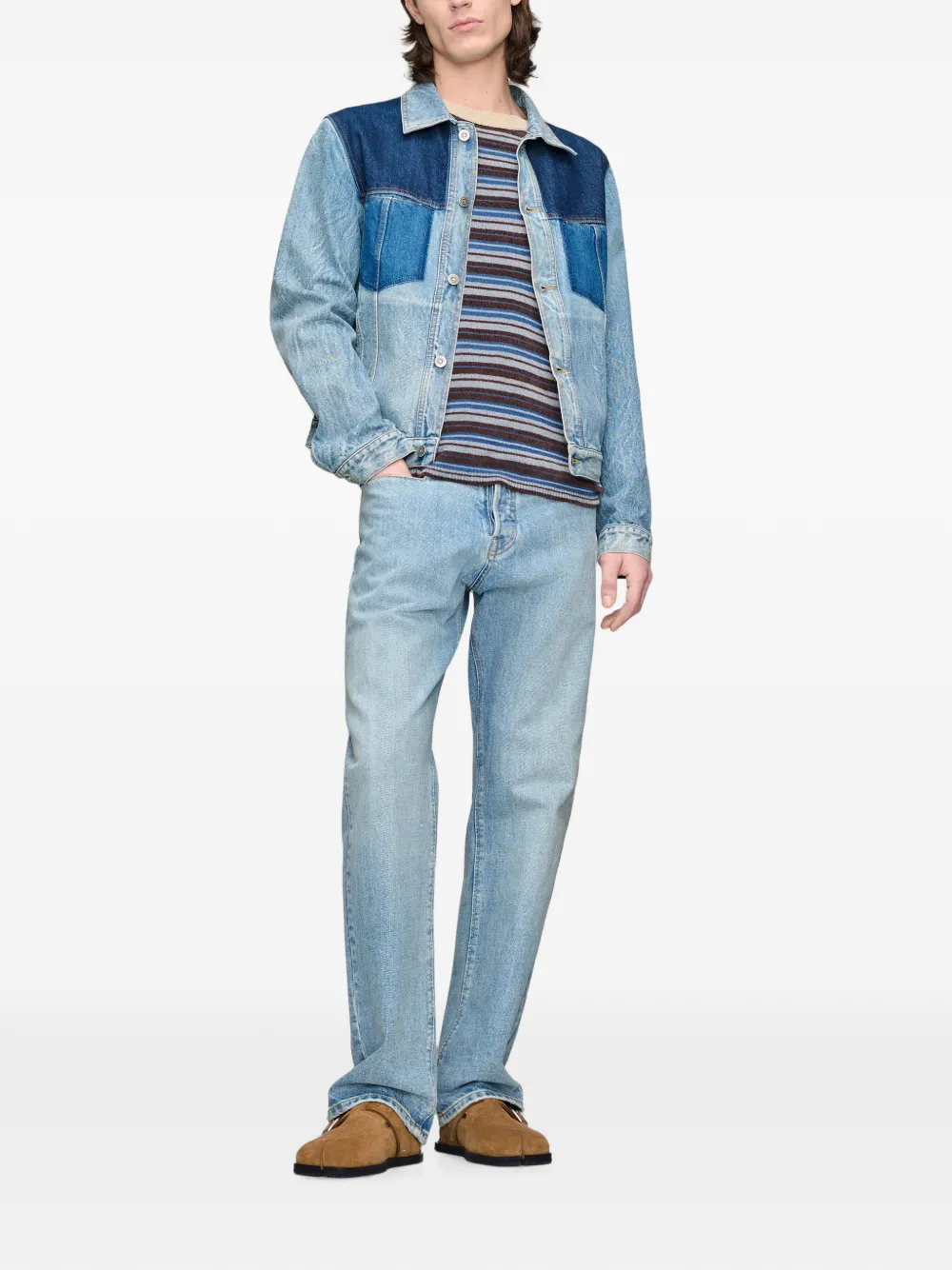 Maison Margiela Gestreept T-shirt Blauw