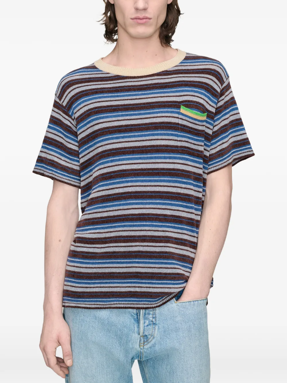 Maison Margiela Gestreept T-shirt Blauw