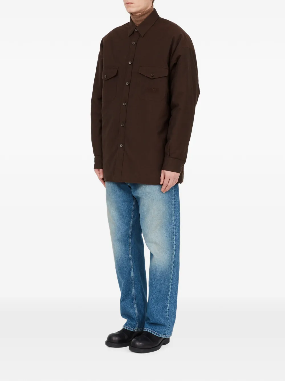 MM6 Maison Margiela Omkeerbaar overhemd van wolblend Bruin
