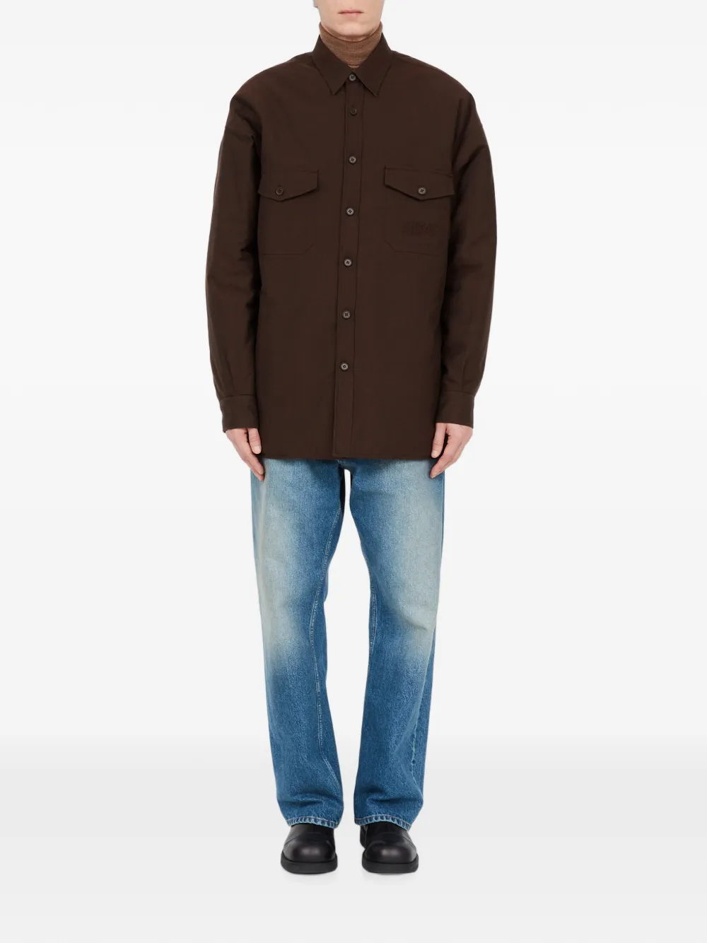 MM6 Maison Margiela Omkeerbaar overhemd van wolblend Bruin