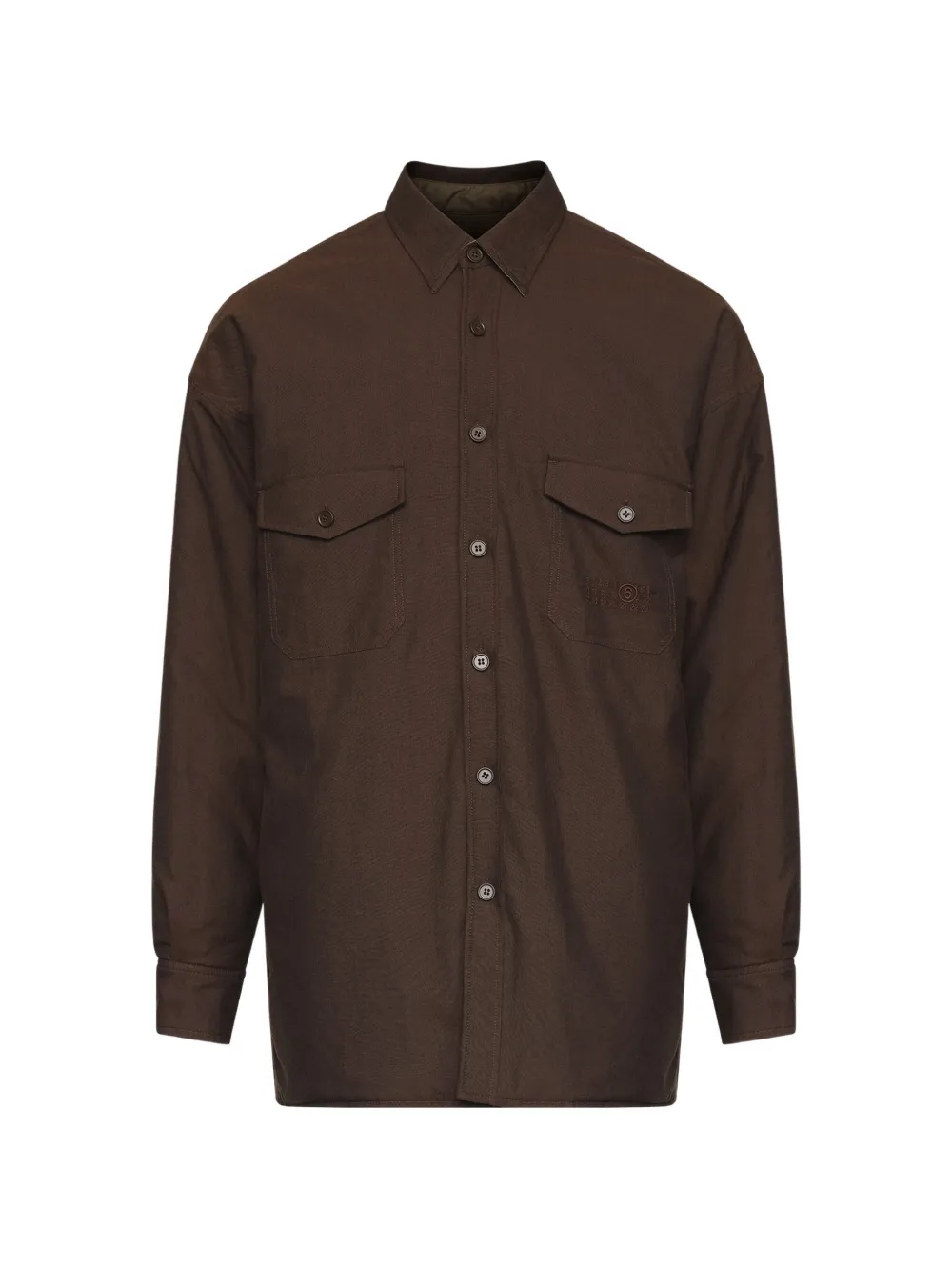 MM6 Maison Margiela Camicia reversibile in misto lana - Marrone