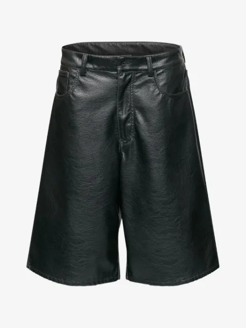 MM6 Maison Margiela faux-leather knee-length shorts