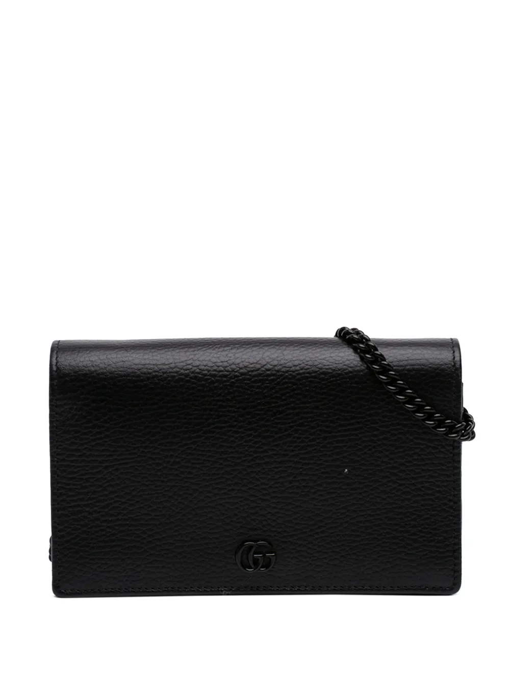 Gucci Pre-Owned 2016-2026 GG Marmont Calfskin Monochrome Wallet On Chain crossbody bag - Nero