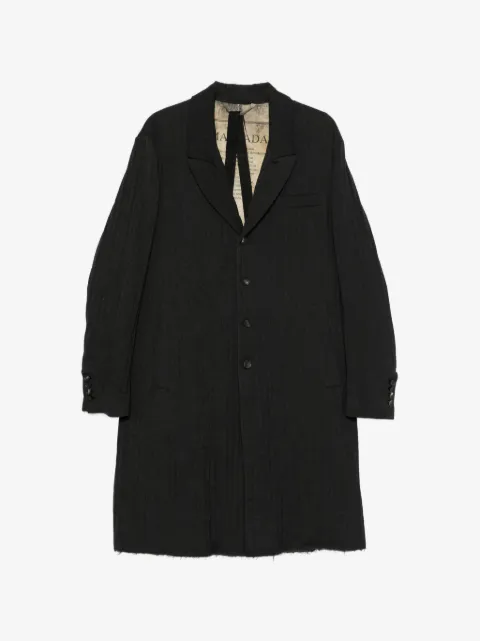 Masnada herringbone-pattern buttoned coat