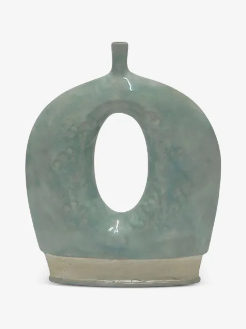 ENZO DE GASPERI florero con aberturas y motivo floral en relieve