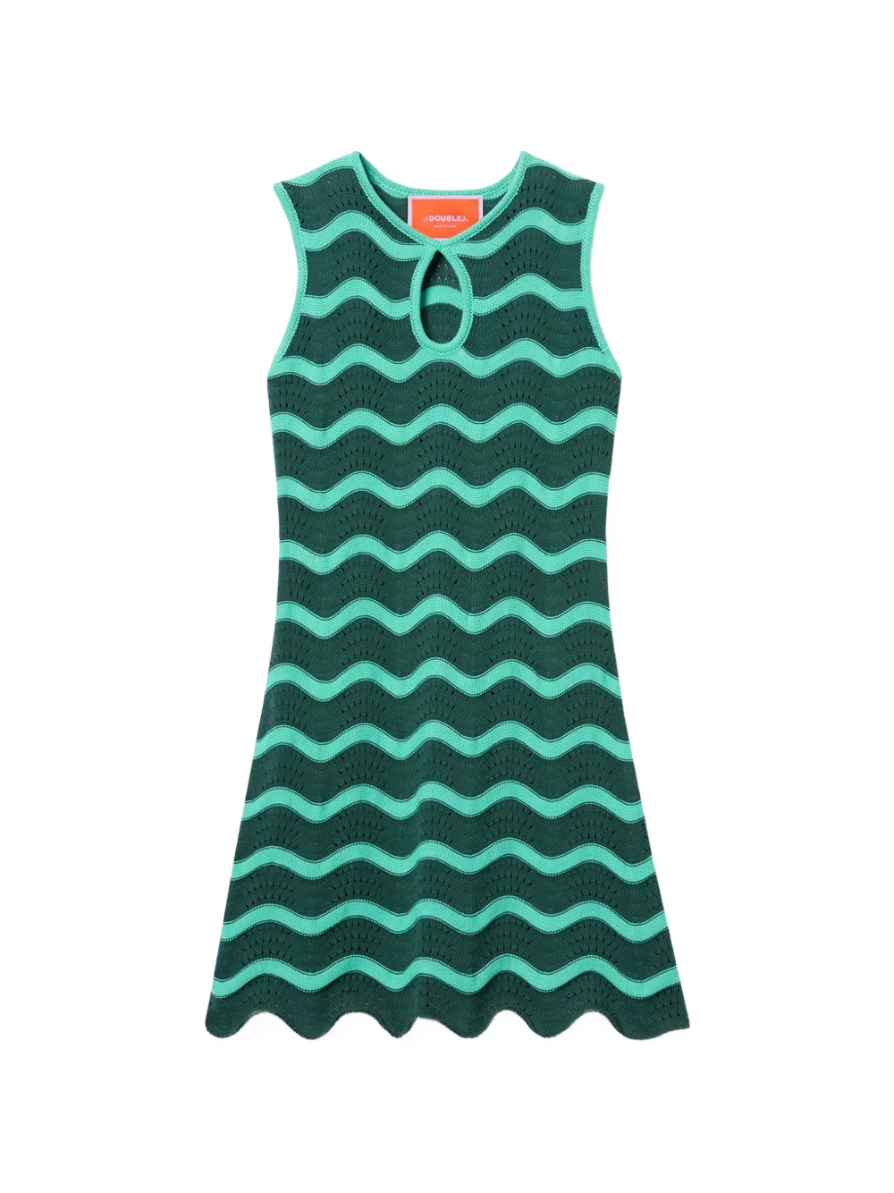 La DoubleJ Wavy crochet-knit mini dress - Green