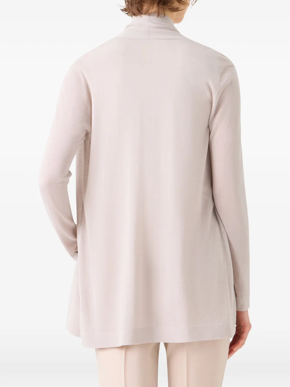 Akris Vest van zijdeblend met sjaalkraag Beige