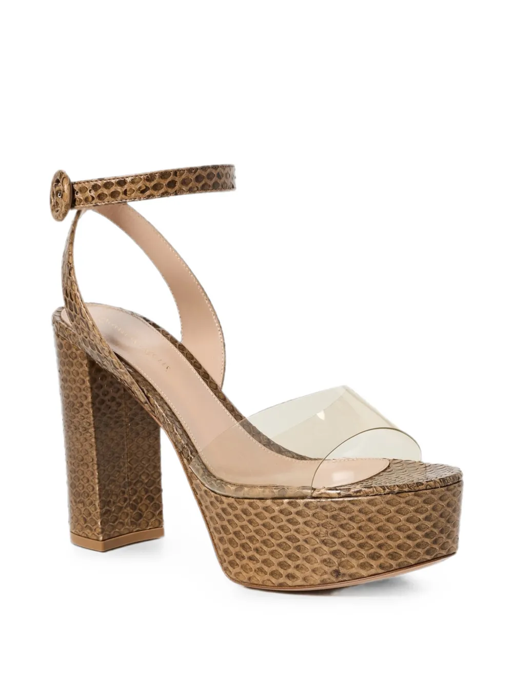 Gianvito Rossi Maya snake-effect platform sandals Bruin