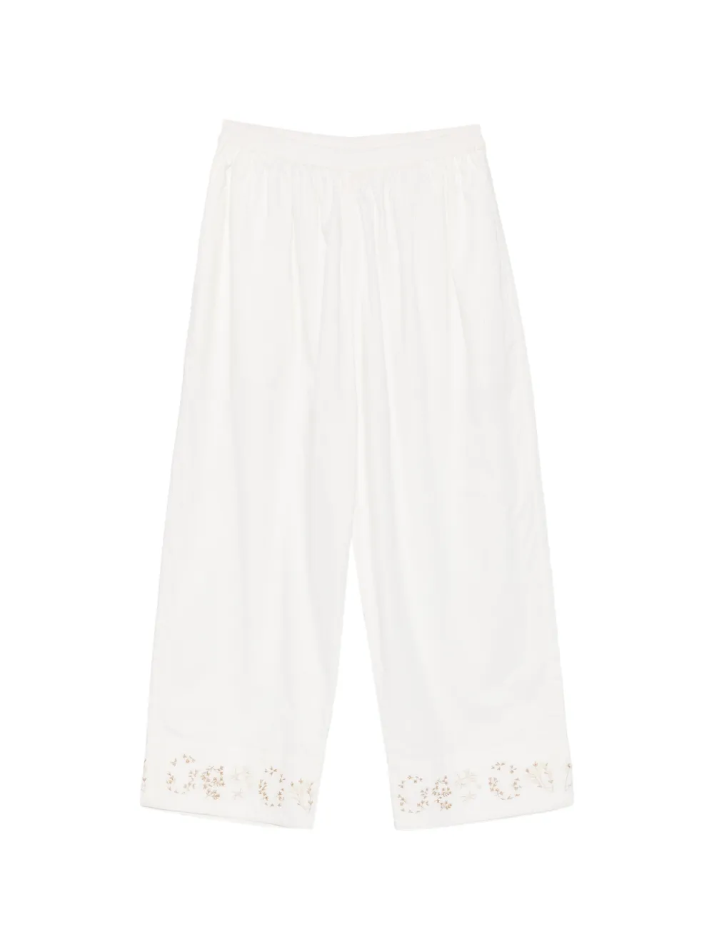 Aodress embroidered-hem cropped trousers