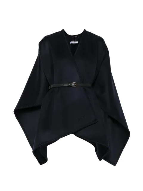 Max Mara capa con logo bordado y costuras de frazada