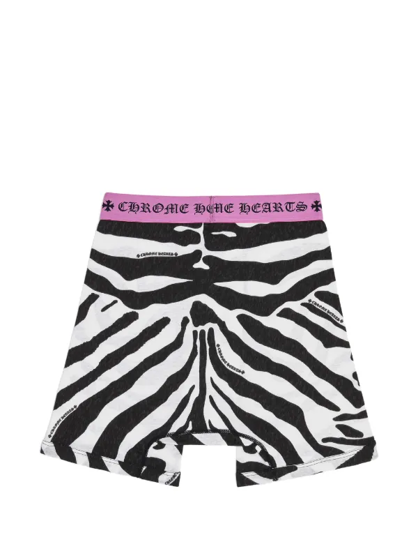 CHROME HEARTS BOXER BRIEFS Mサイズ Chrome Hearts zebra-print Ribbed Boxer Briefs | White | FARFETCH