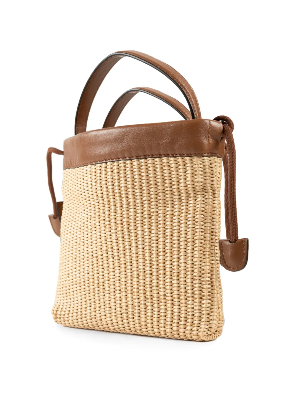 Jimmy Choo Woven Leather-trim Mini Bag in Neutrals, view 3