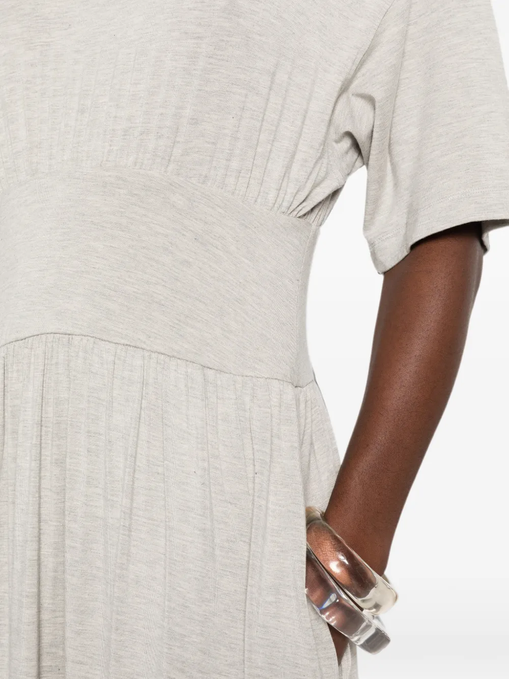 TOTEME Midi-jurk met gesmockte taille Grijs