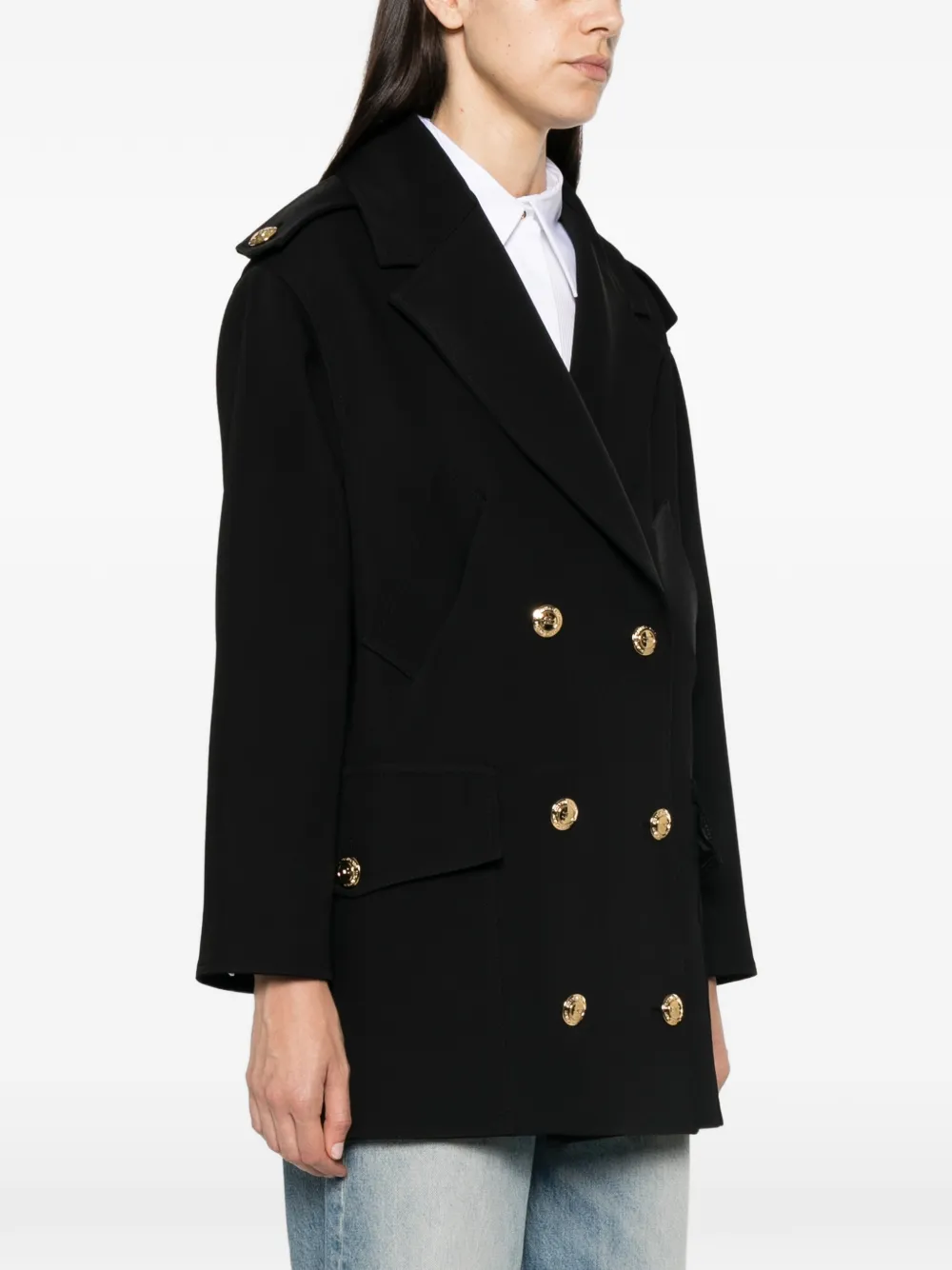 Elisabetta Franchi Jas met dubbele rij knopen Zwart