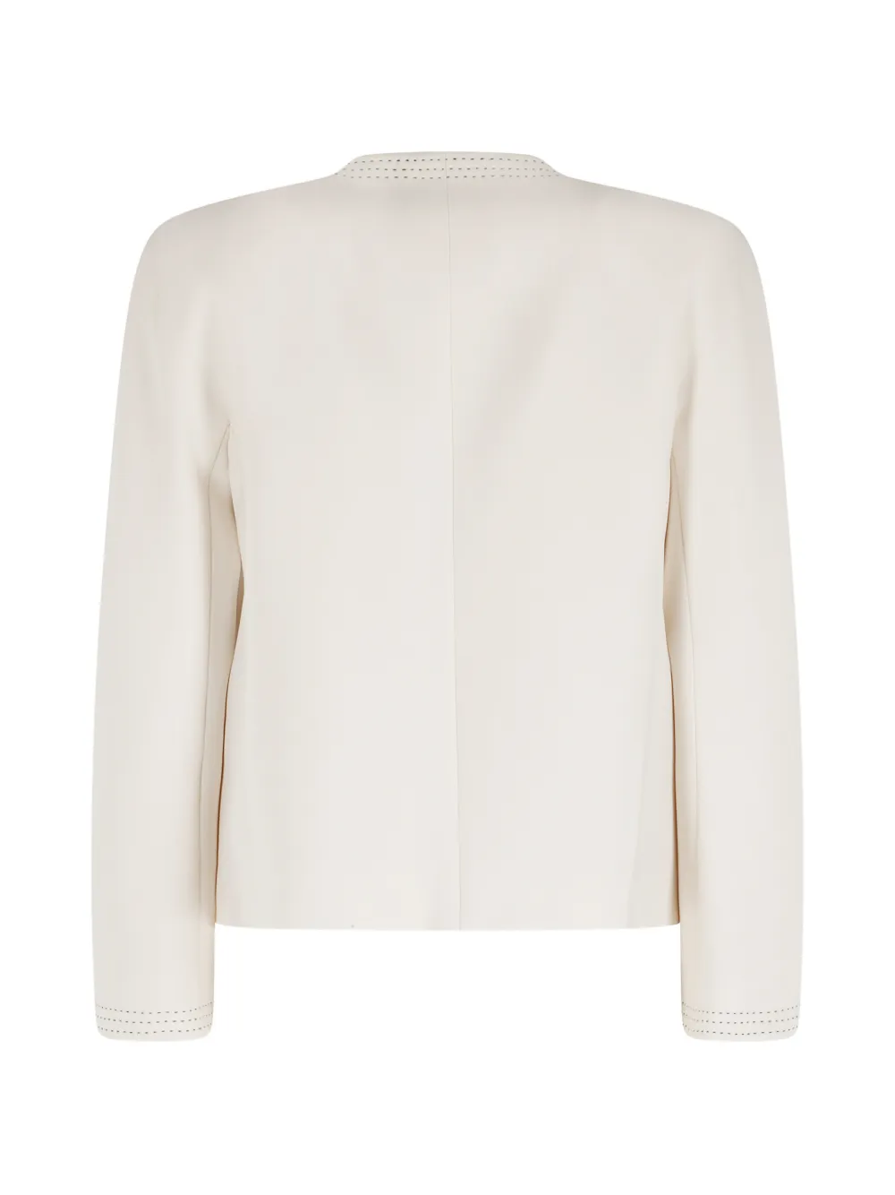 Max Mara Jack met dubbele rij knopen en contrasterende stiksels Beige
