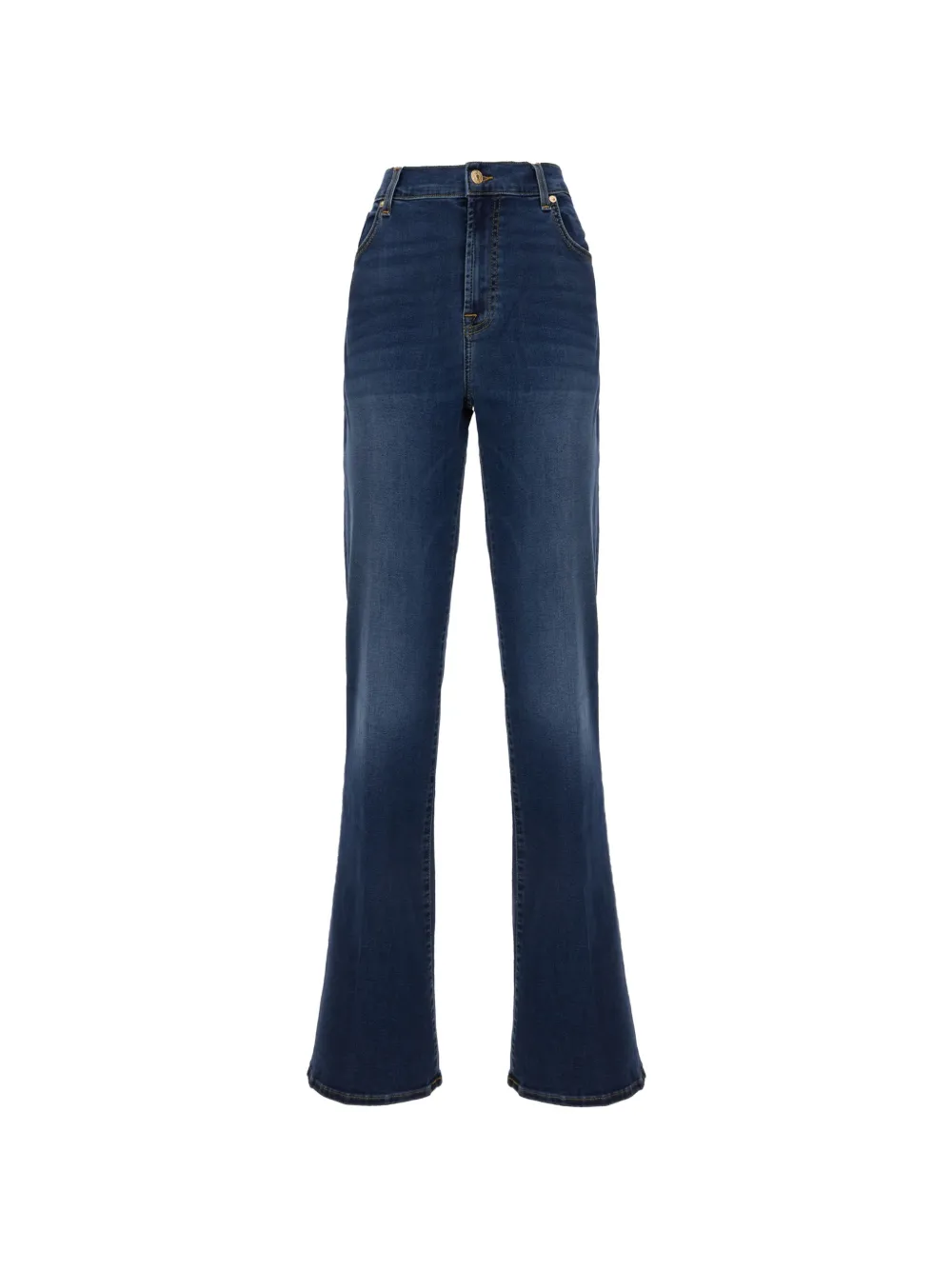 7 For All Mankind faded-effect embroidered jeans - Blu