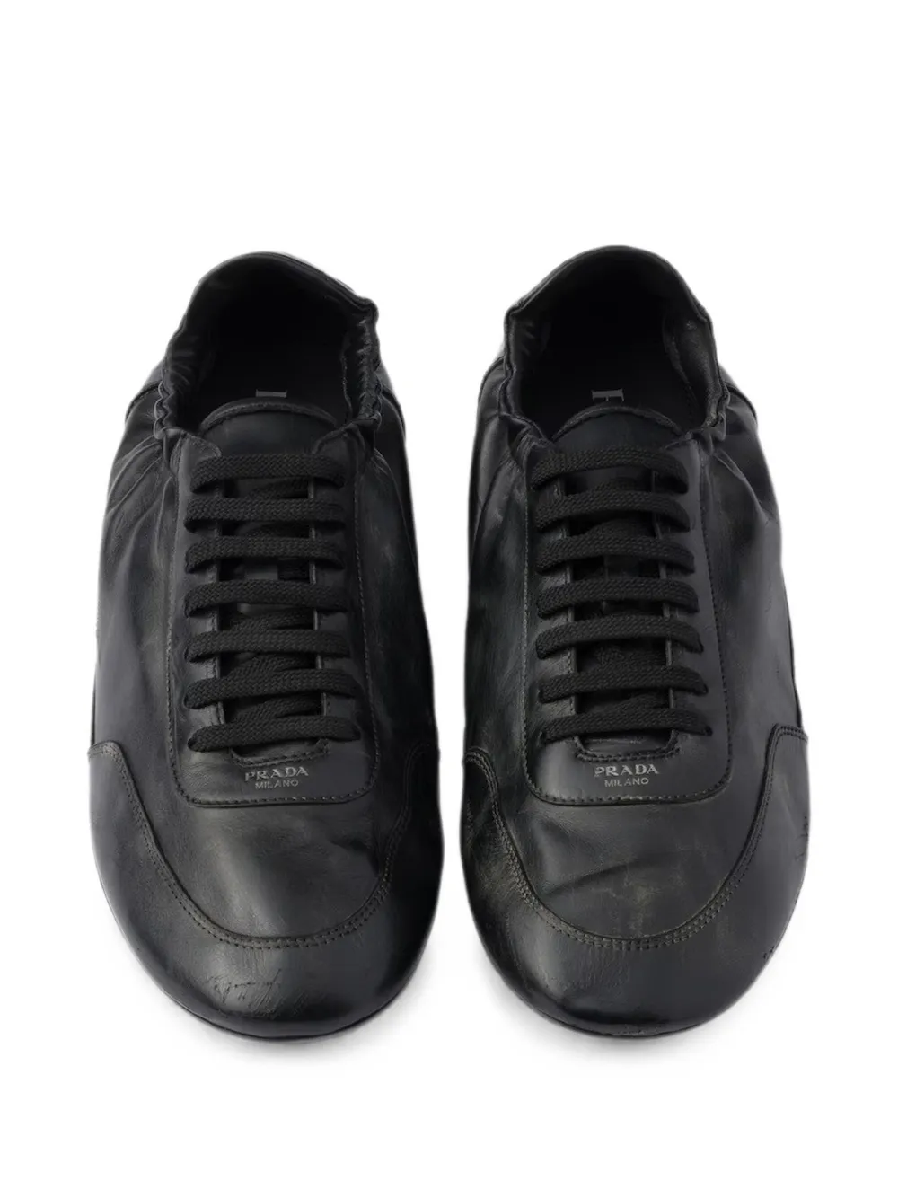 Prada Collapse leather sneakers Zwart