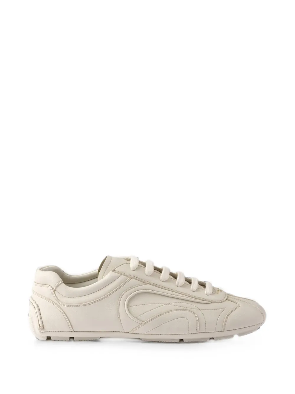 Prada Montecarlo Re-Edition 2005 topstitched leather sneakers Beige