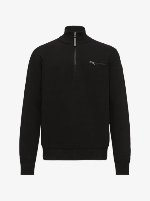 Moncler half-zip chest-pocket sweater