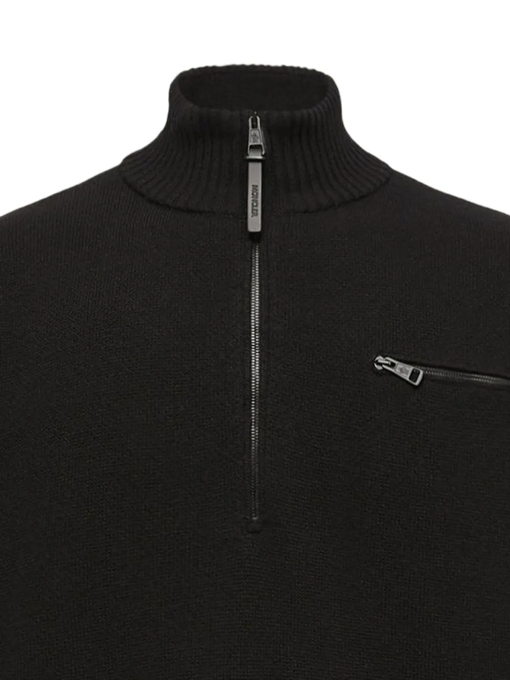 Moncler Trui van wol- en kasjmierblend met polokraag Zwart
