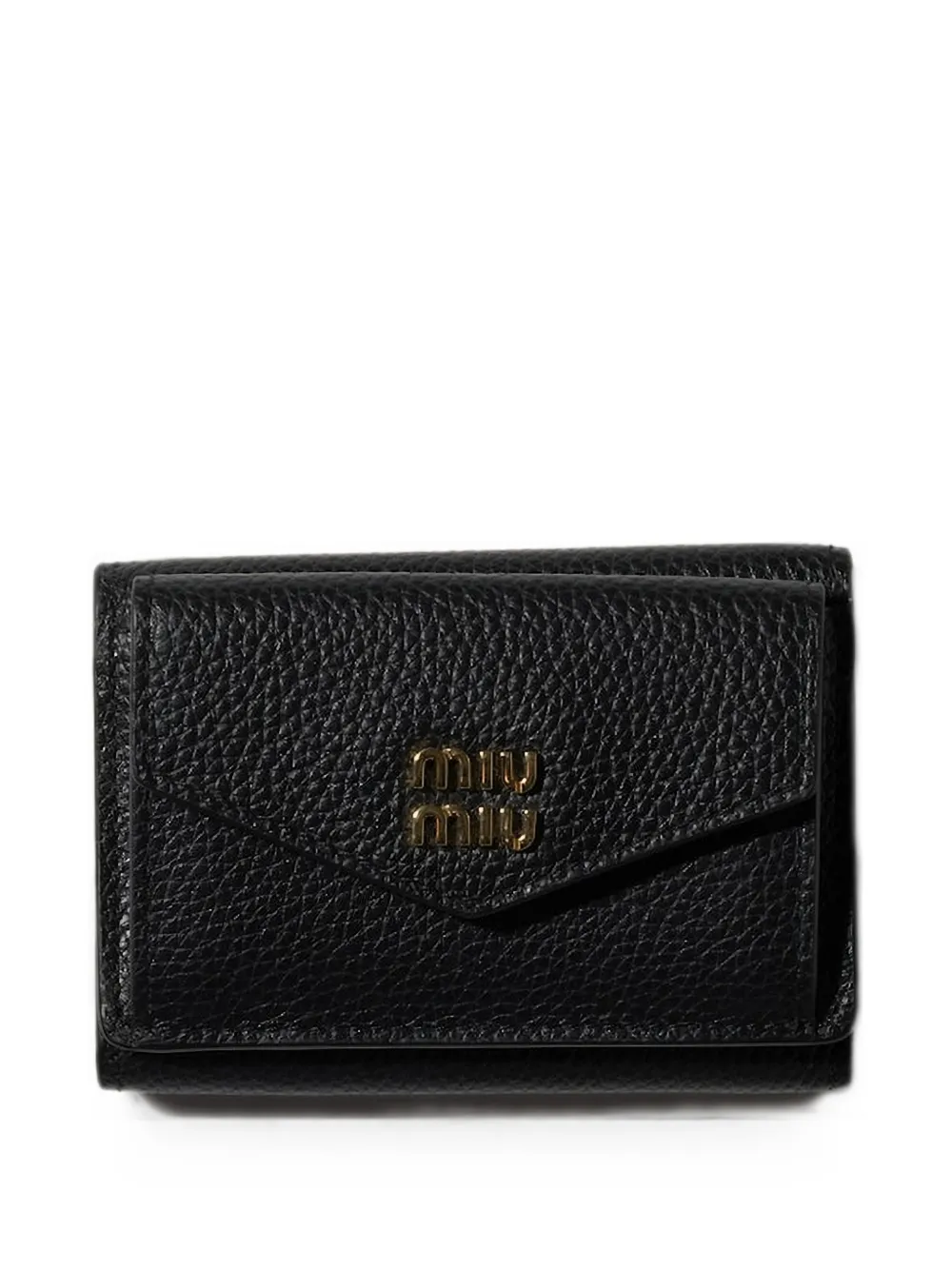 Miu Miu small logo-plaque leather wallet - Nero