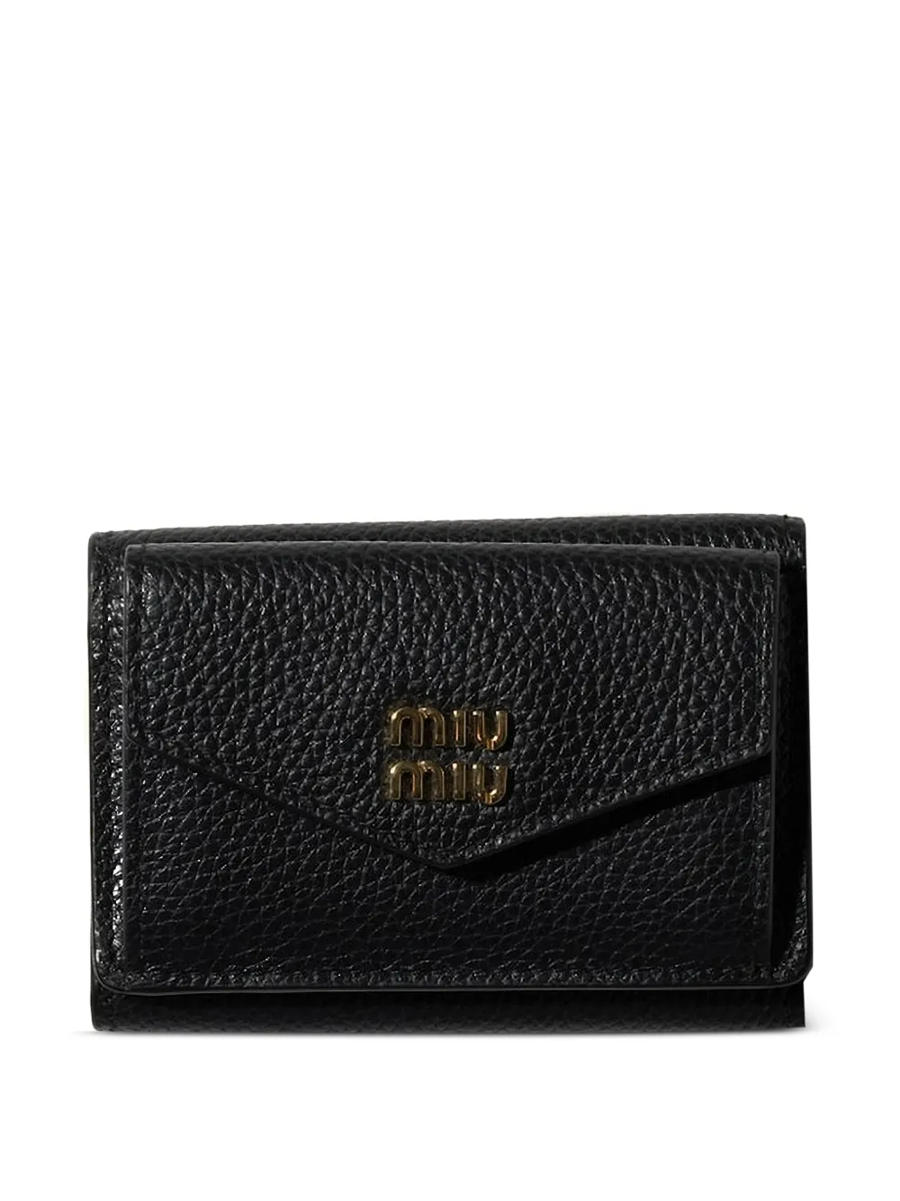 Miu Miu small logo-plaque leather wallet - Nero