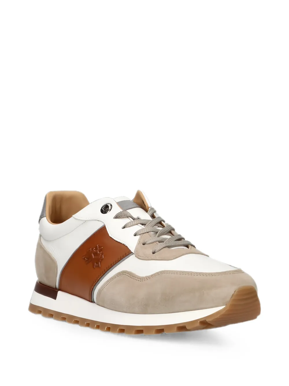 La Martina Heritage suede-panelled sneakers Wit