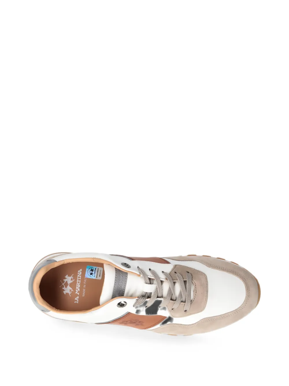 La Martina Heritage suede-panelled sneakers Wit