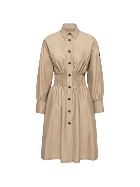 Moncler shirred-waist midi shirt dress