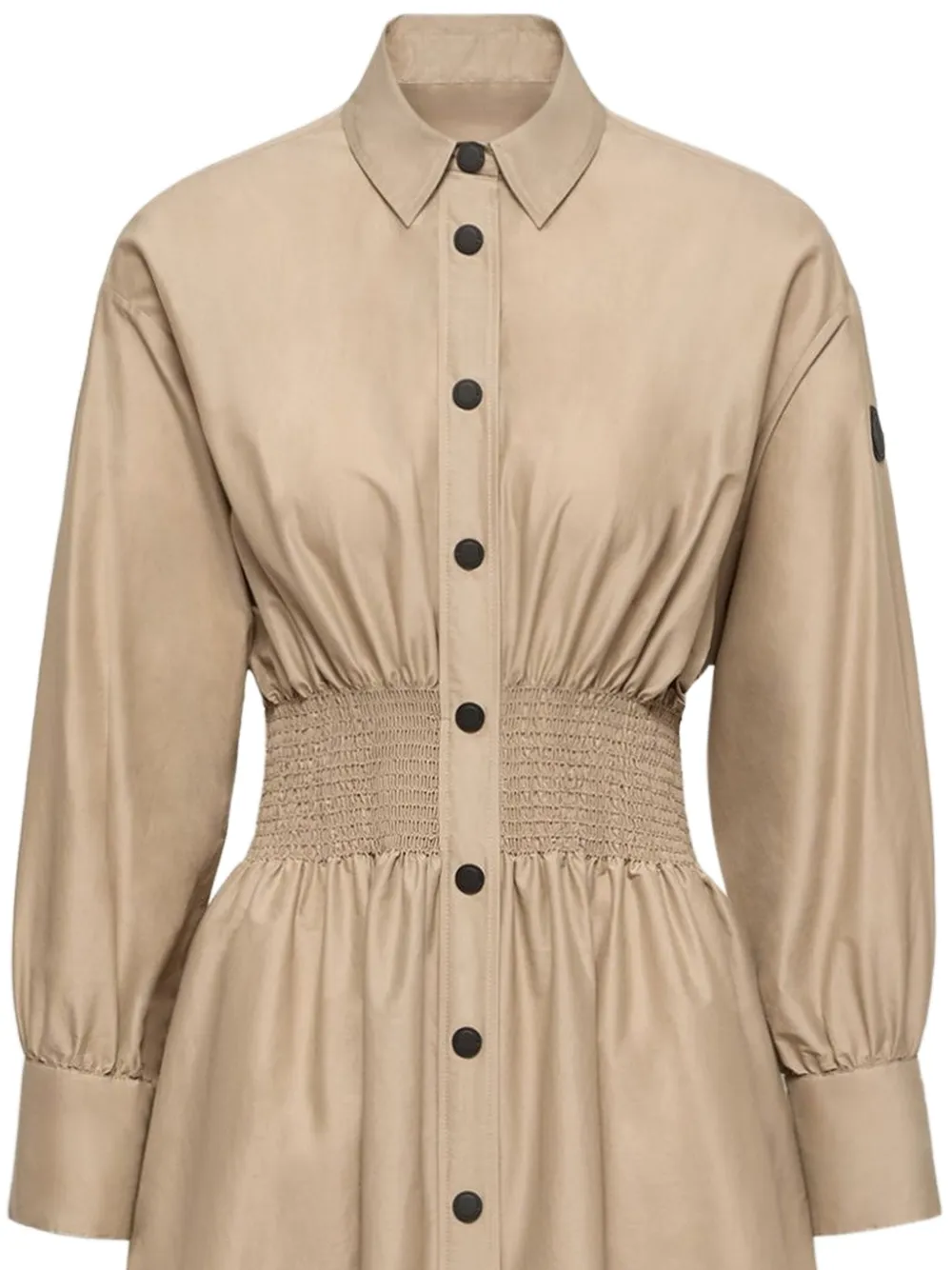 Moncler Cotton Nylon Shirt Dress in Neutrals, view 2