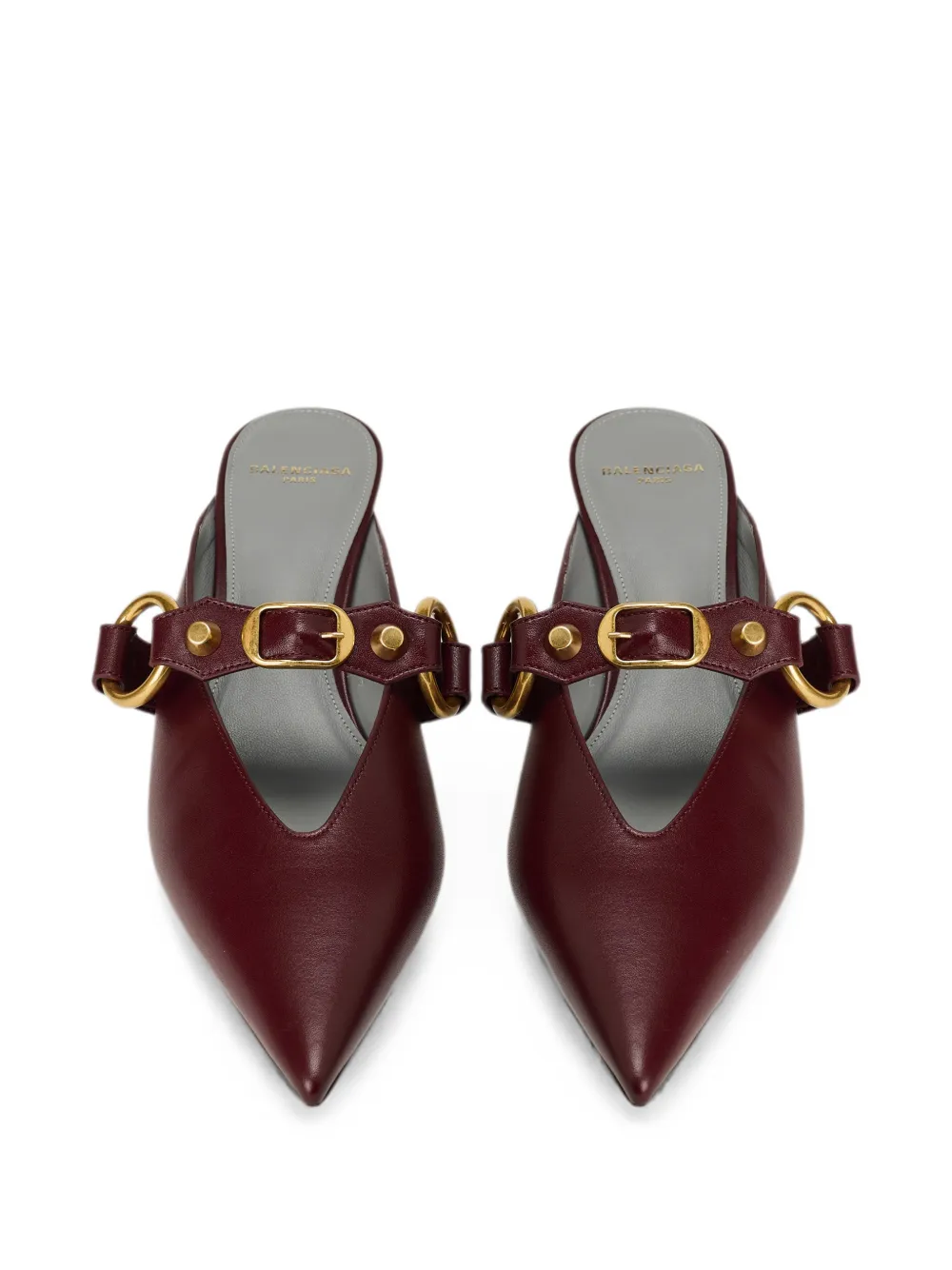 Balenciaga City leren muiltjes met hak en gespbandje Rood