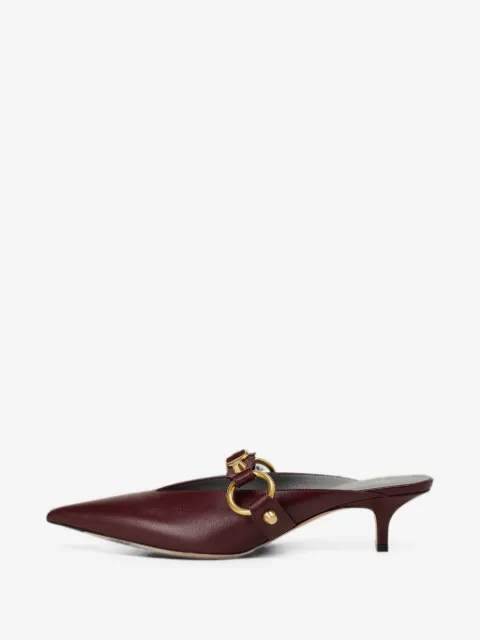 Balenciaga City 扣环带缀饰皮质高跟穆勒鞋
