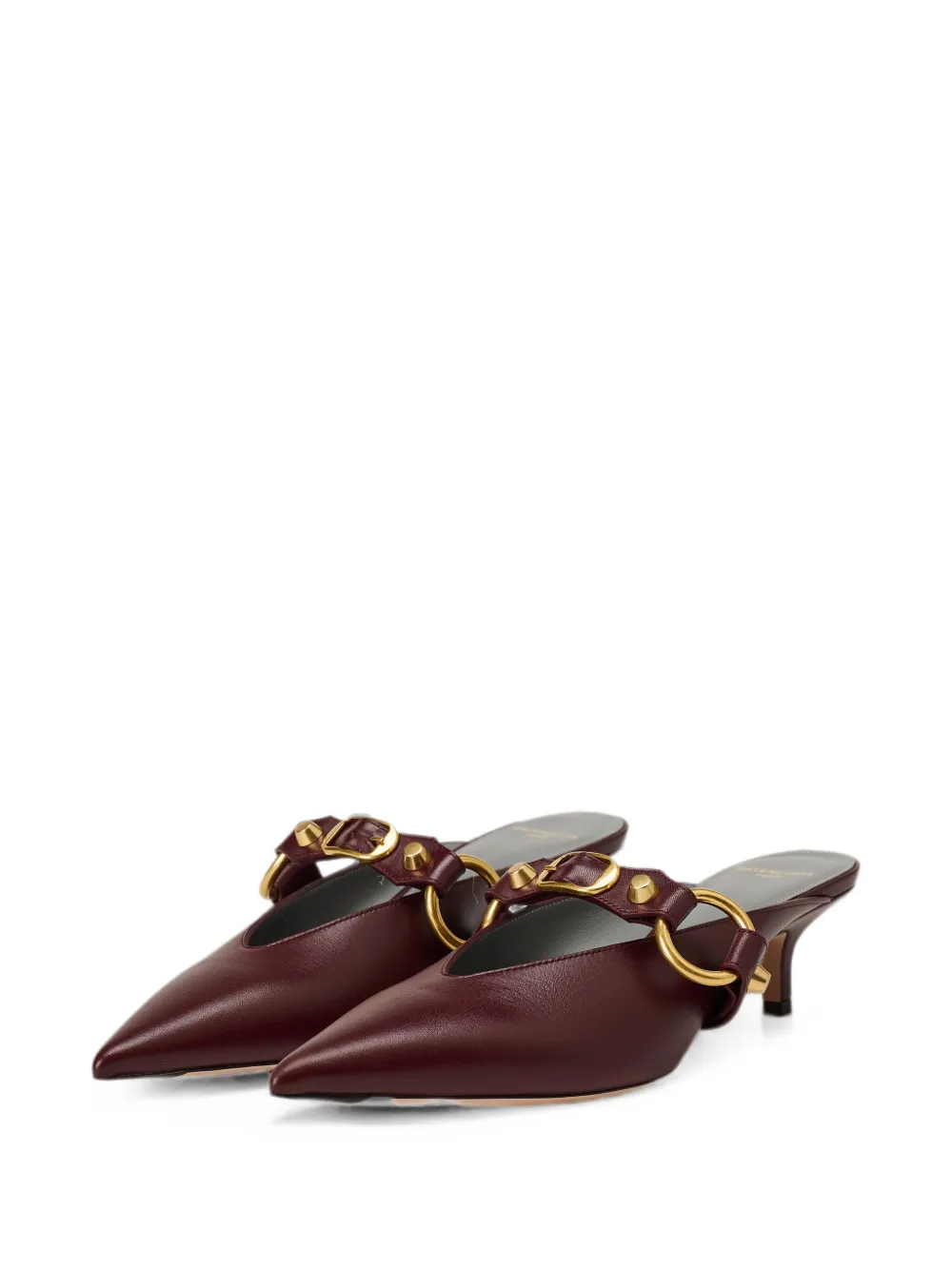 Balenciaga City leren muiltjes met hak en gespbandje Rood