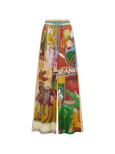 ALEMAIS Mlak graphic-print drawstring-fastening palazzo pants