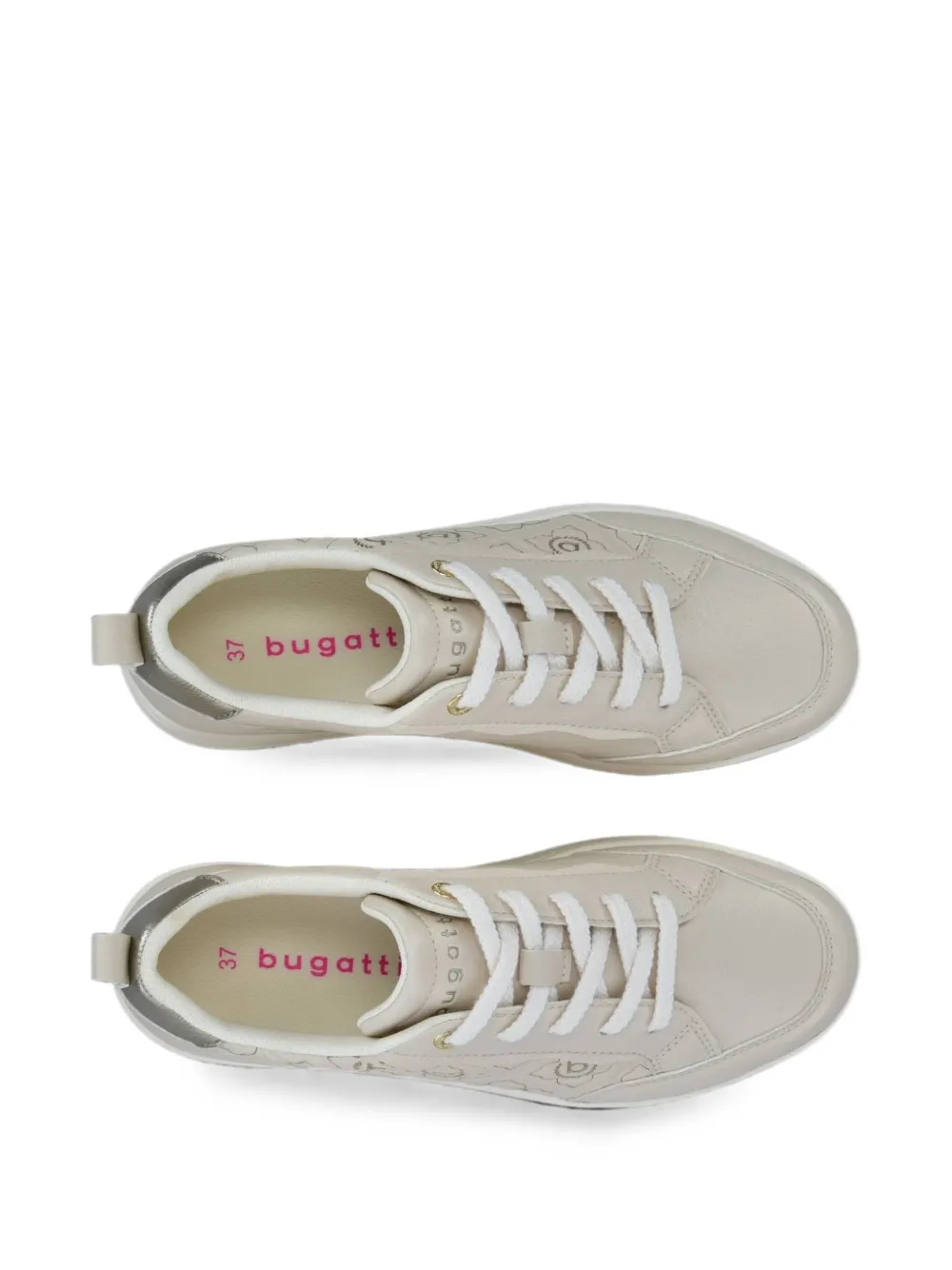 Bugatti Sneakers met metallic-effect en monogram-reliëf Beige