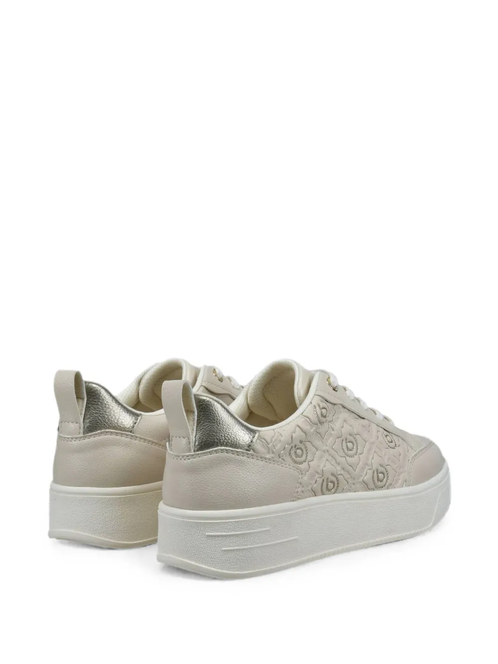 Bugatti Sneakers met metallic-effect en monogram-reliëf Beige