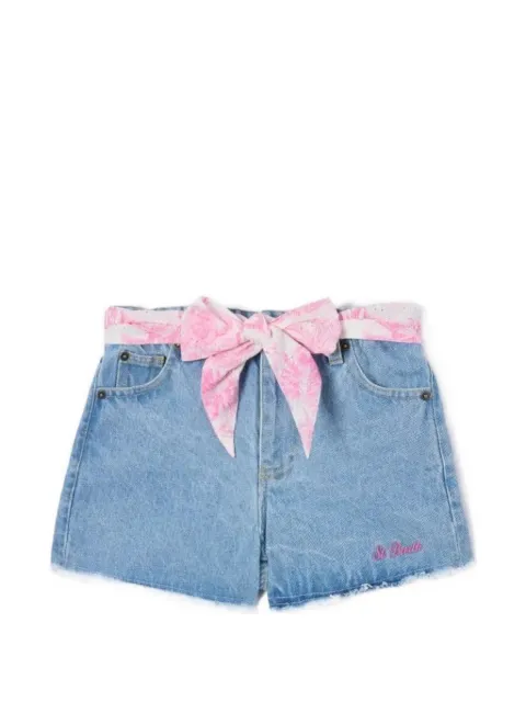 MC2 Saint Barth Kids Kiko cotton floral-belt shorts