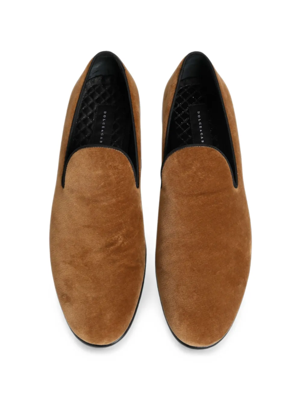 Dolce & Gabbana velvet piped-trim loafers Bruin