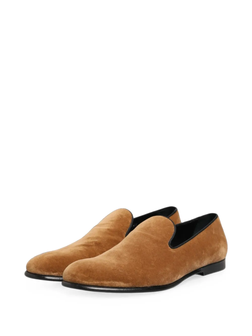 Dolce & Gabbana velvet piped-trim loafers Bruin