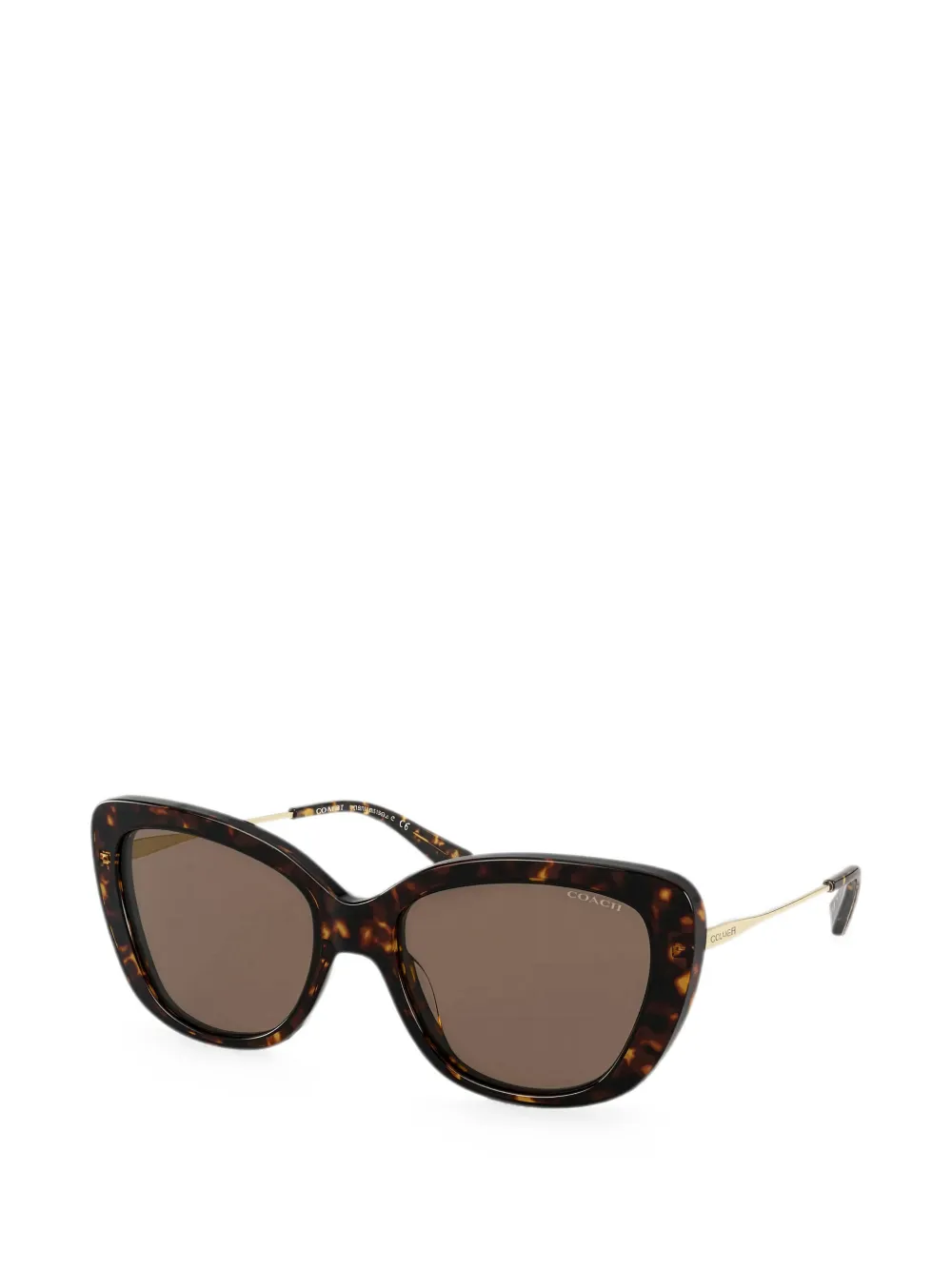 Coach Zonnebril met schildpadschild-design Bruin