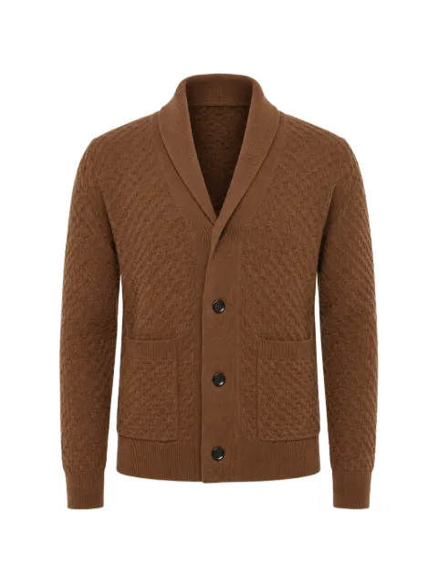 Paolo Pecora shawl-collar waffle-knit cardigan
