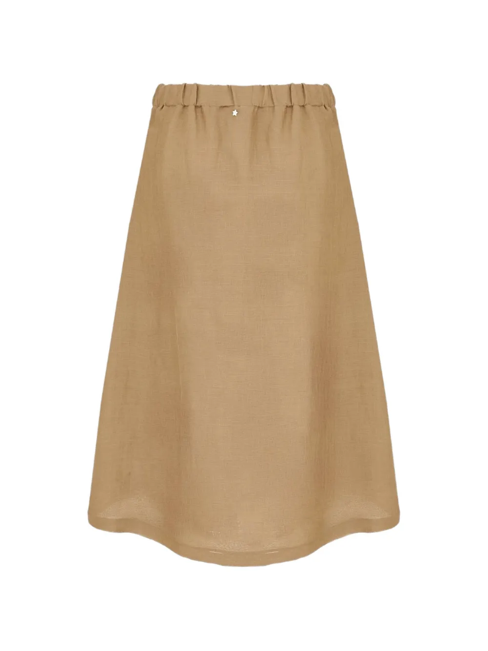 Lorena Antoniazzi Midi-rok met elastische taille en borduurwerk Beige