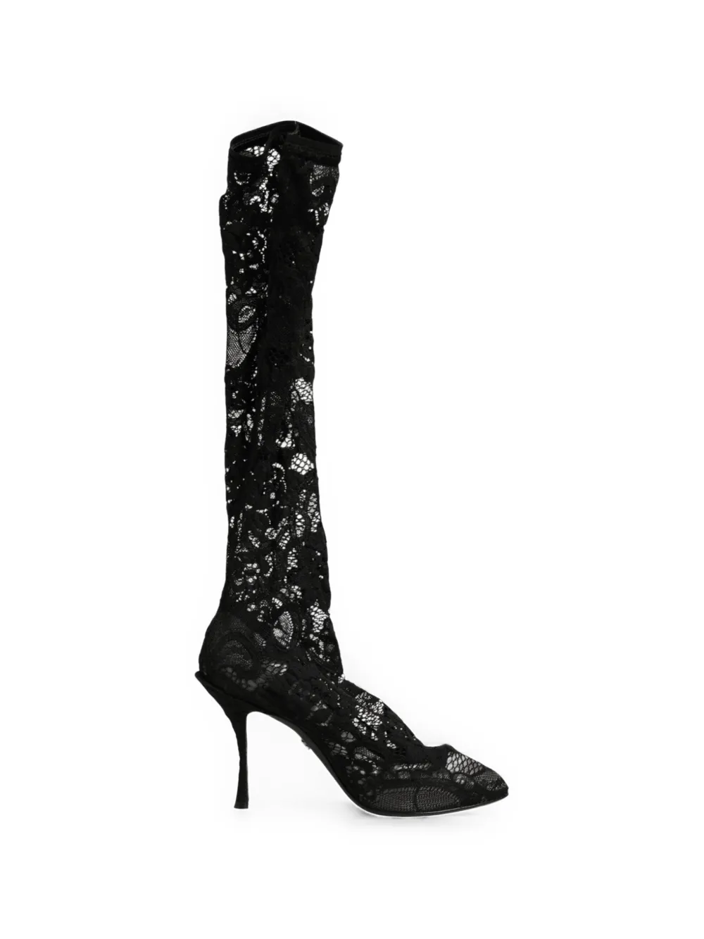 Dolce & Gabbana Taormina floral-lace knee-high boots · 37.5