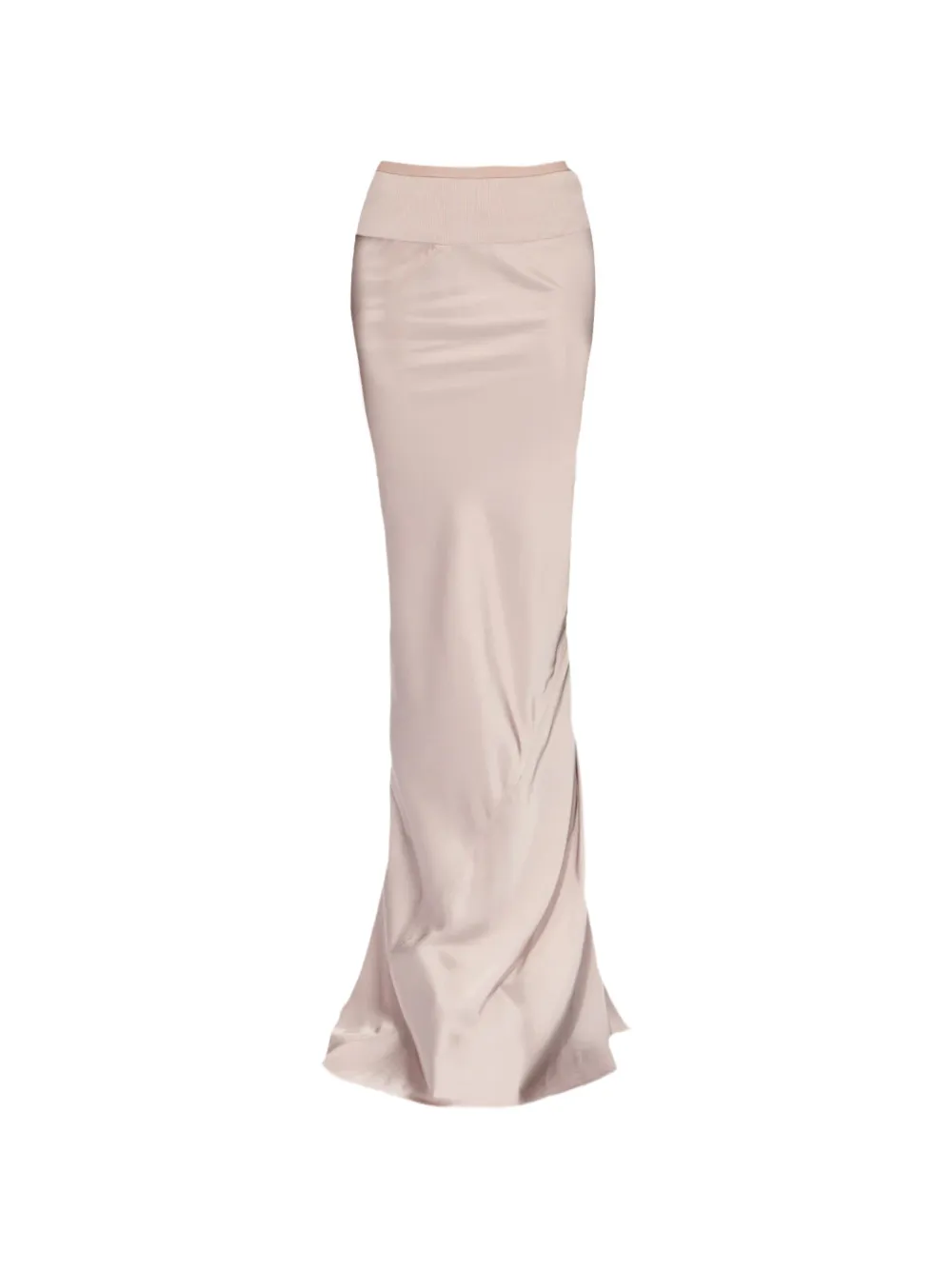 Rick Owens Coda ribbed-waistband satin-finish maxi skirt - Rosa