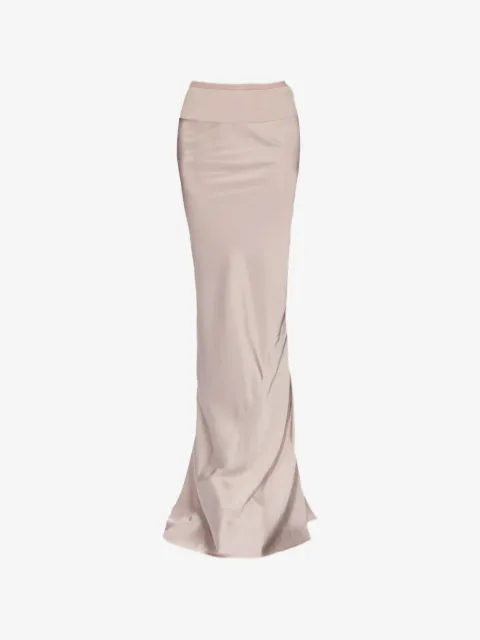 Rick Owens Coda ribbed-waistband satin-finish maxi skirt